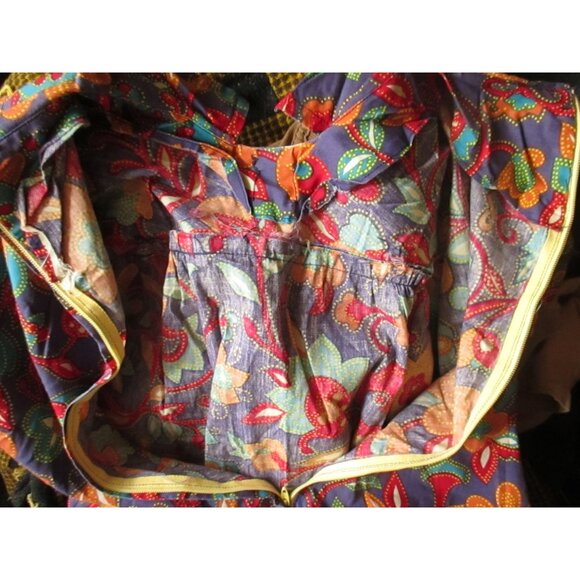 Vintage Housedress 1960's Dress MCM 8 Medium 50's Handmade Chore Pockets Zipback - Picture 8 of 9